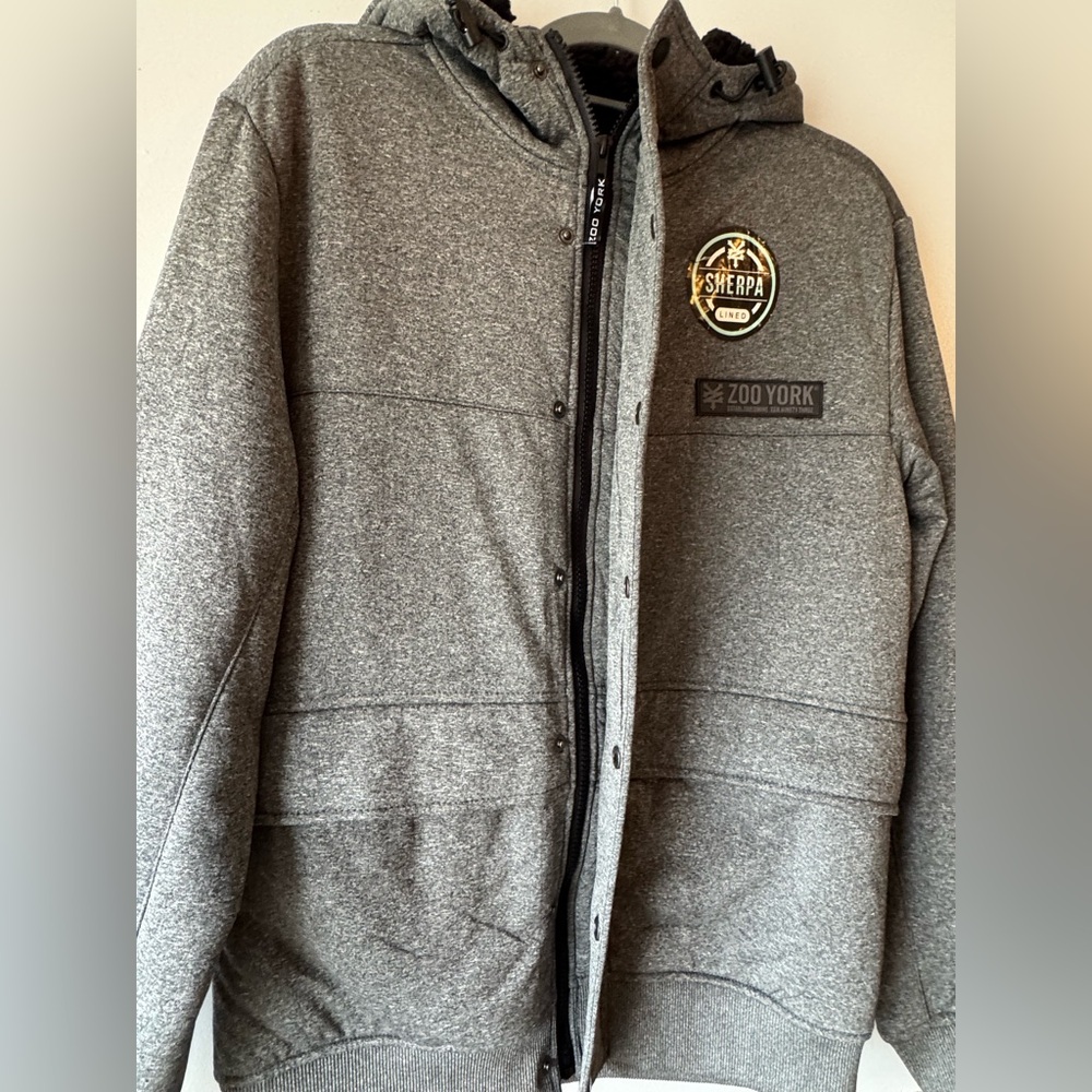 Zoo York gray Sherpa lined zip up hoodie NWT Small - Picture 5 of 10